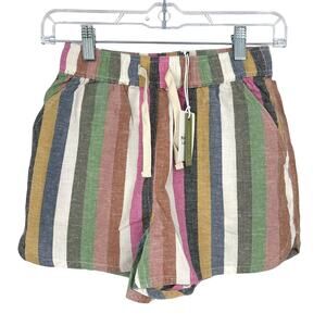Marine Layer Hemp Beach Short Bold Stripe Size XS NWT Multi Color